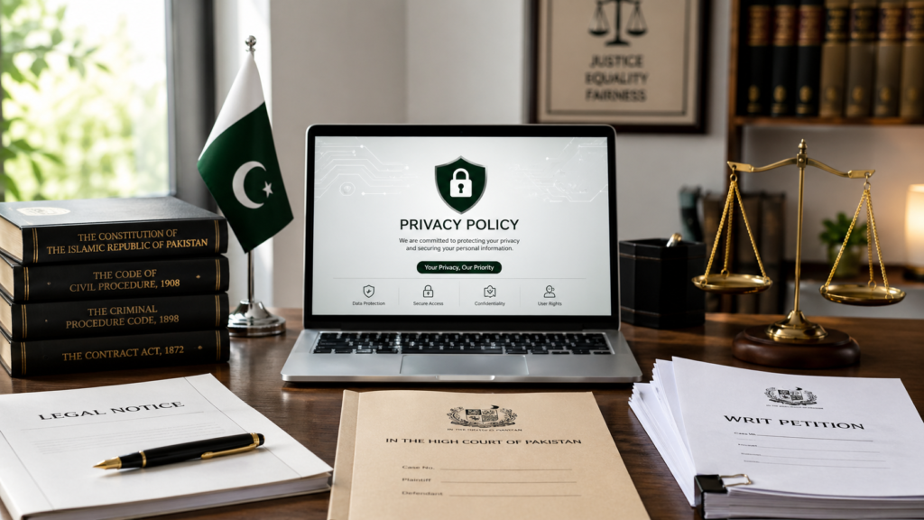 Qanooni Dastak privacy policy for legal awareness website