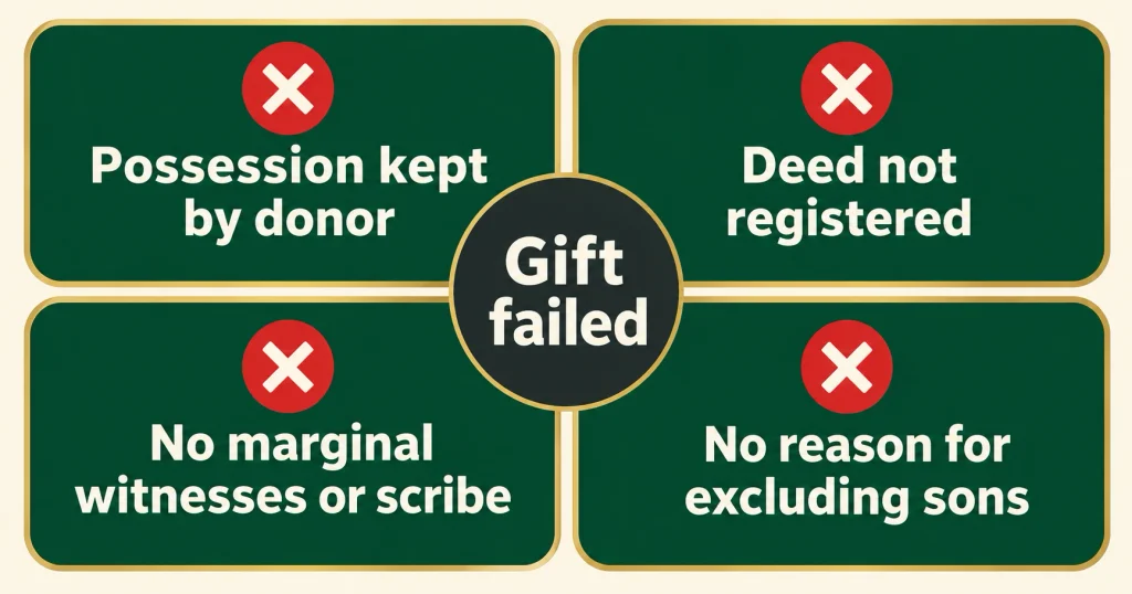 Four mistakes that defeated a 1988 gift deed in Pakistan before the Supreme Court