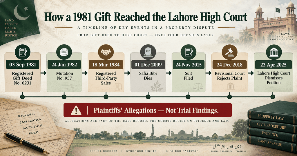 PLD 2025 Lahore 581 Gift Deed Timeline PLD 2025 Lahore 581 gift deed limitation case timeline