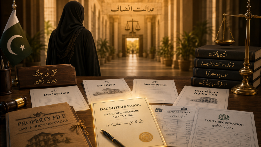sister inheritance rights in Pakistan property share claim