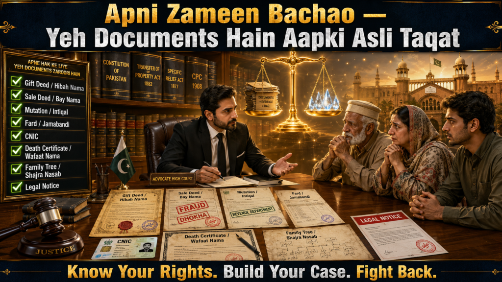 Gift Deed Law in Pakistan documents checklist for property dispute