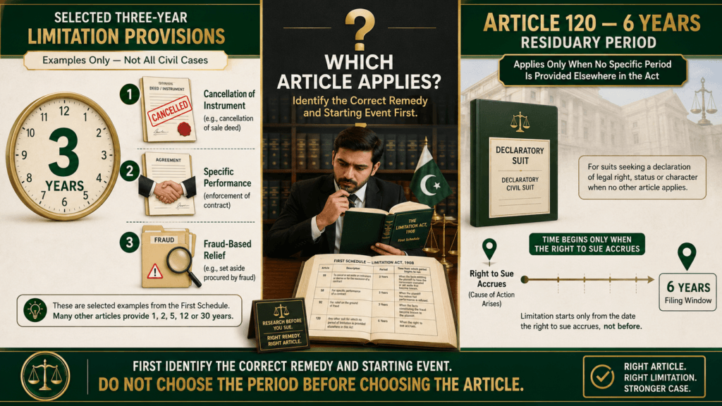 3 Year vs 6 Year Limitation Period in Pakistan 3 year and 6 year limitation periods under Limitation Act in Pakistan