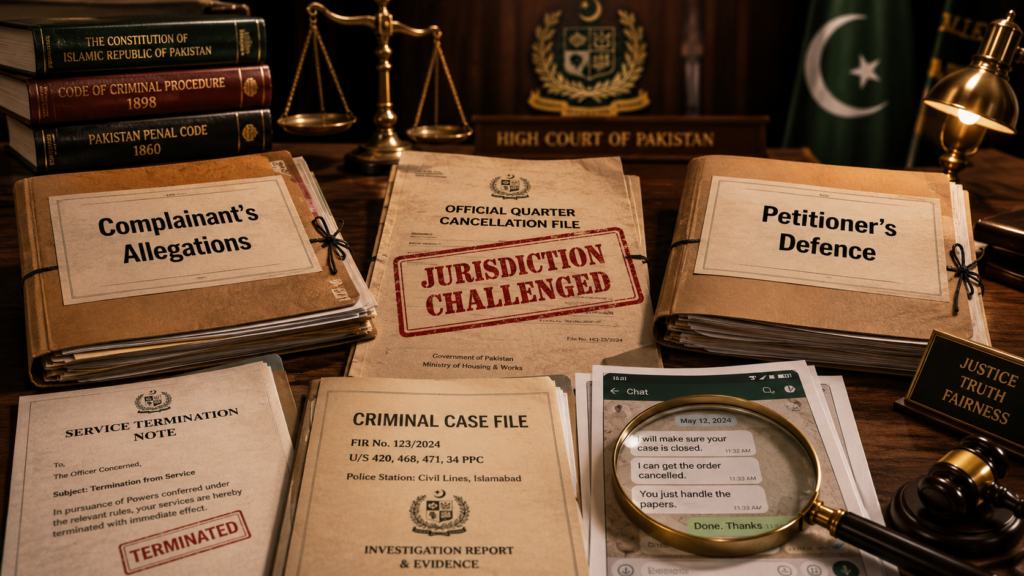 harassment complaint pakistan petitioner defence and jurisdiction challenge