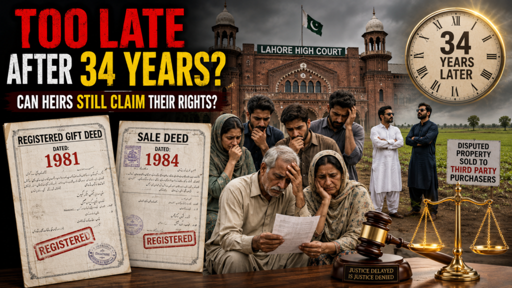 Gift Deed Law in Pakistan Lahore High Court 34 year old gift deed judgment