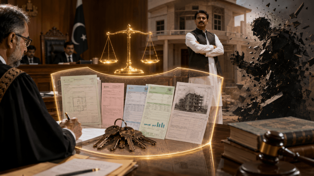 Electricity bills and Form P.T.I. proving property possession