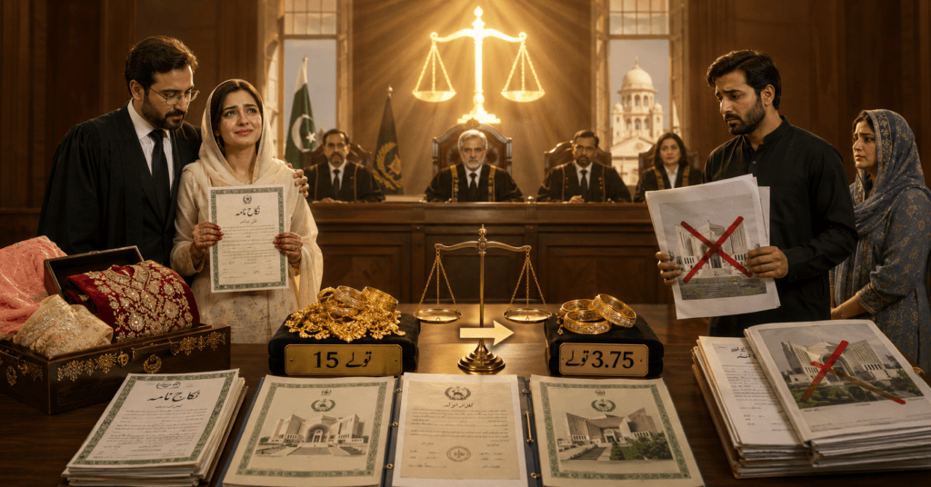 Supreme Court limits wife’s dower return to 3.75 tolas in Punjab khula case