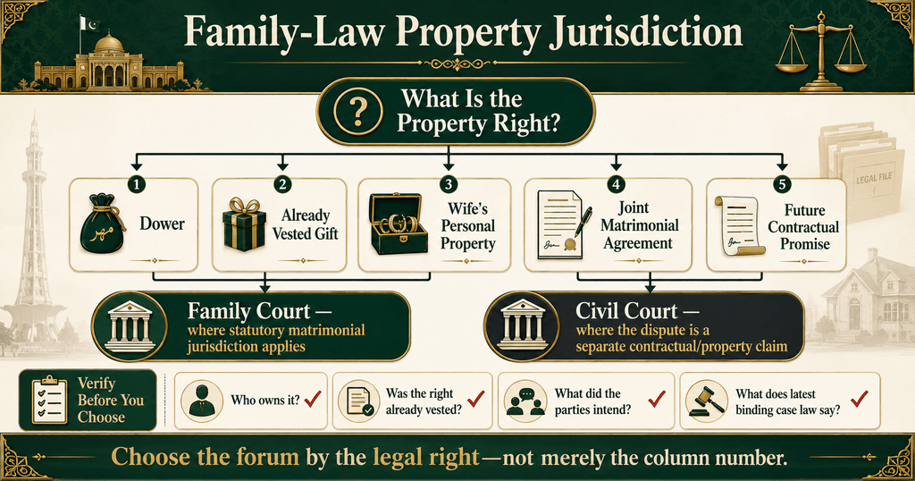 Family Court or Civil Court for Wife Property Divorce Rights Family Court or Civil Court for wife property divorce rights in Pakistan