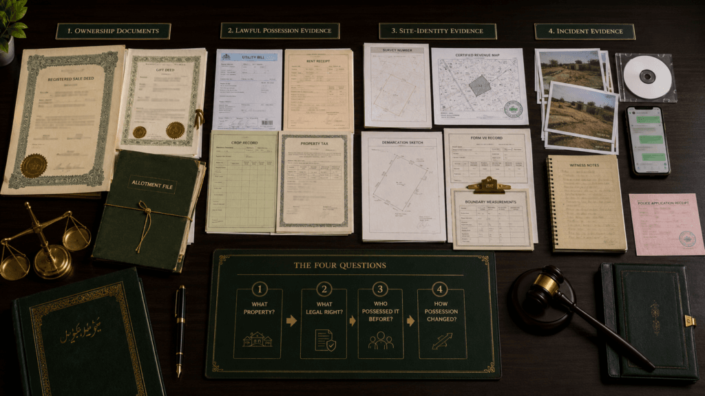 Property Dispossession Evidence Checklist Pakistan Evidence checklist for illegal possession of property case in Pakistan