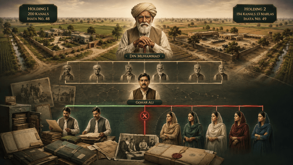 Women Inheritance Rights – Five Daughters Excluded from Succession Women inheritance rights in Pakistan showing five daughters excluded from family tenancy succession while two sons receive inherited land