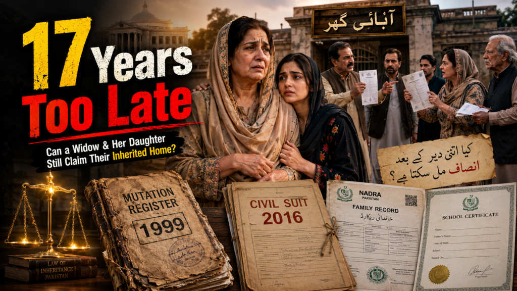 property inheritance dispute in Pakistan after 17 years delay