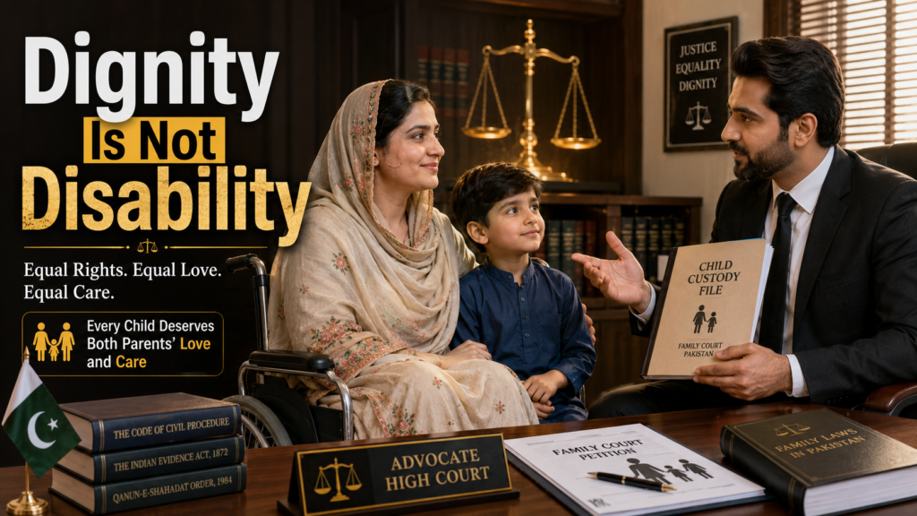 mother disability and custody of minor in Pakistan