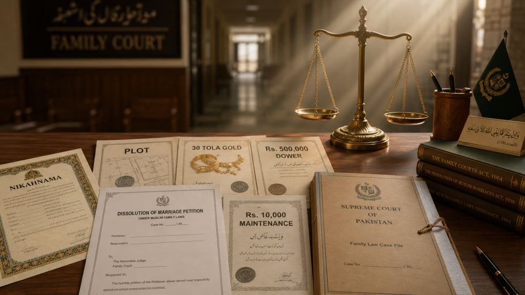 khula procedure in Pakistan case background nikahnama dower maintenance