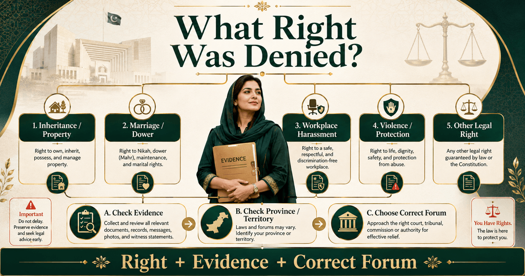 Female Rights Legal Remedy Guide Pakistan Female rights legal remedy decision tree for women in Pakistan