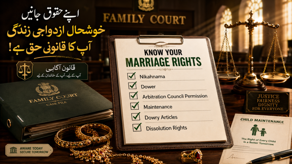 wife marriage rights checklist Pakistan family law