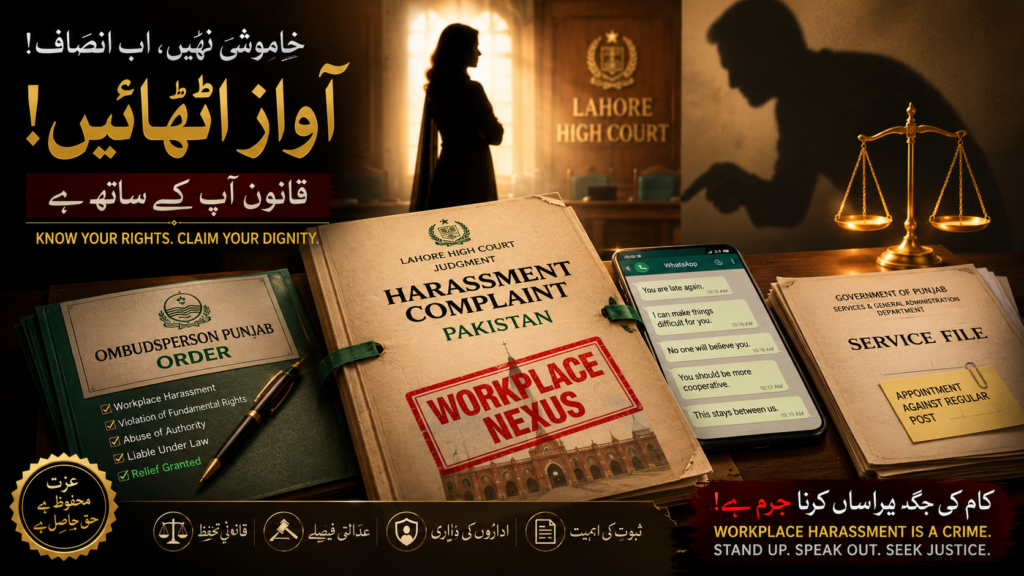 harassment complaint pakistan workplace nexus and WhatsApp evidence