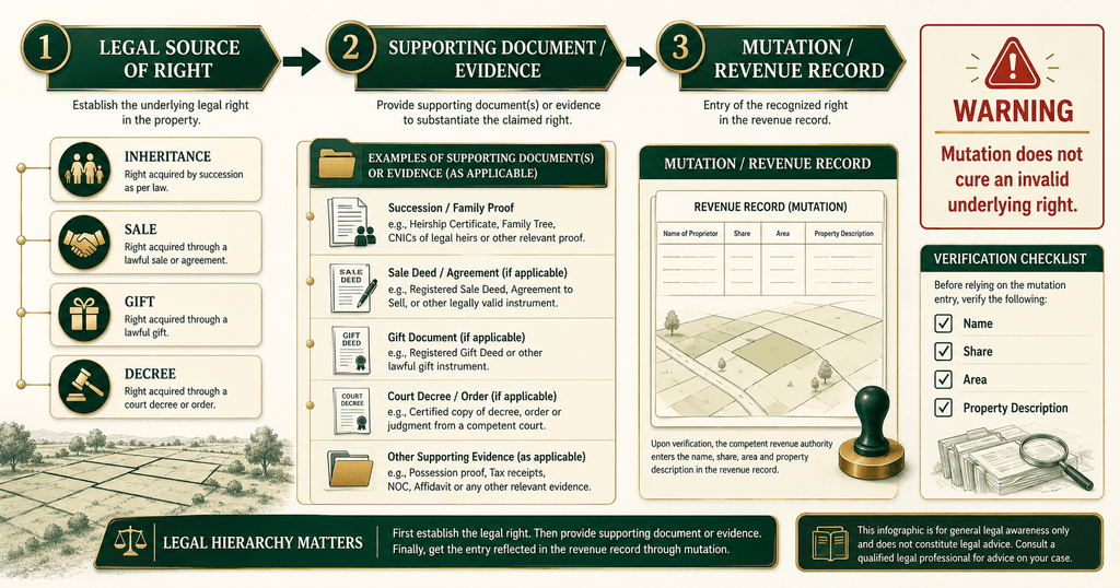 Mutation and Ownership in Punjab Land Records Punjab land revenue mutation and legal ownership difference