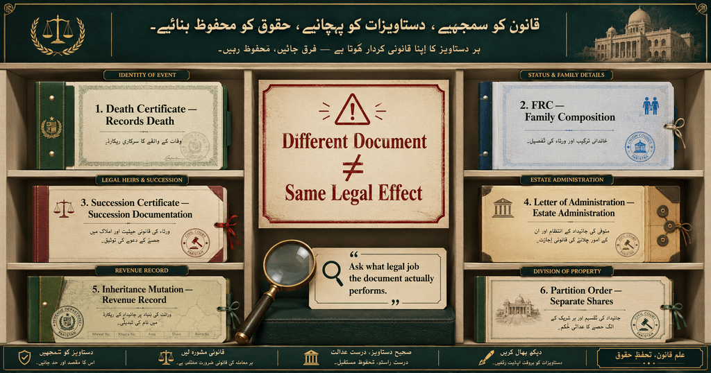 Property Inheritance Documents — Know Their Legal Purpose Property Inheritance documents comparison including FRC, succession certificate, letter of administration, mutation and partition