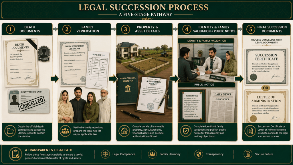 NADRA succession certificate and letter of administration process in Pakistan