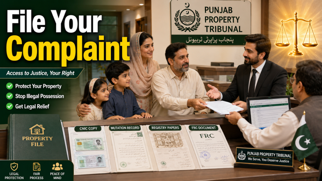 Filing complaint under punjab protection of ownership of immovable property