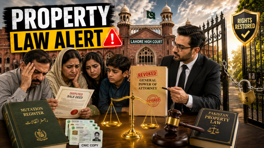 Property law case on power of attorney fraud and sale deed cancellation in Lahore High Court
