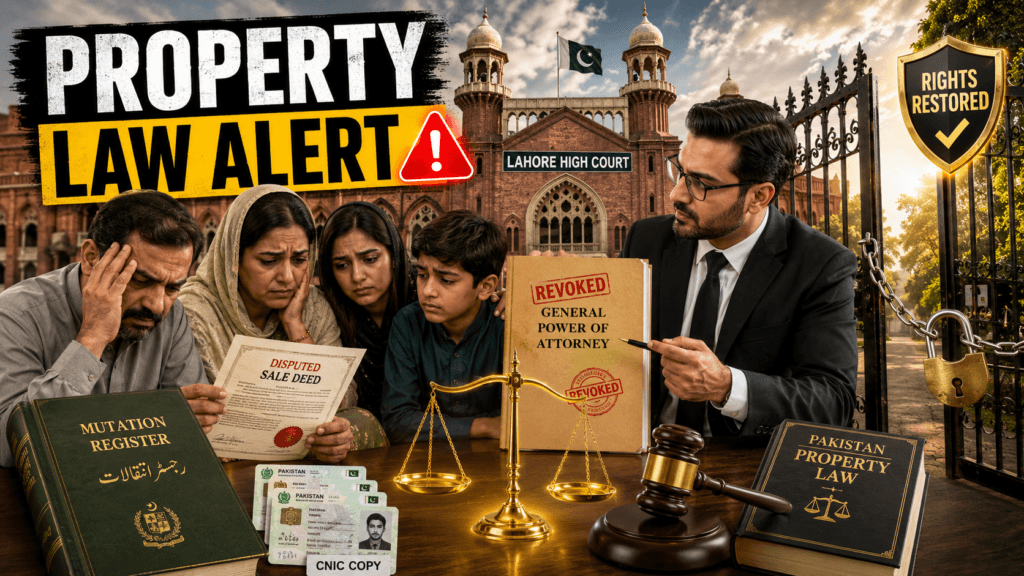 Property law case on power of attorney fraud and sale deed cancellation in Lahore High Court