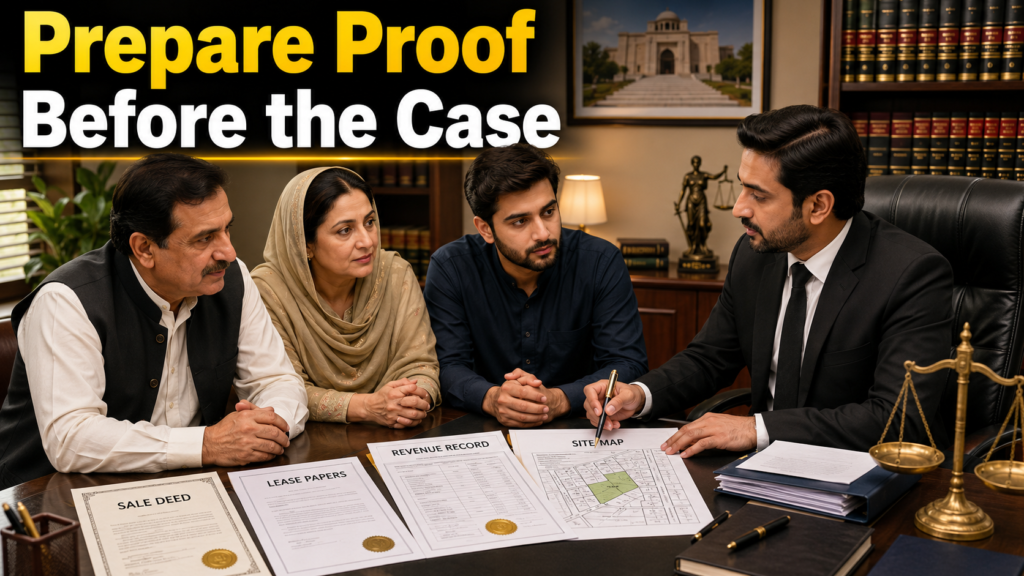 Lawyer advising family about illegal possession of property in Pakistan