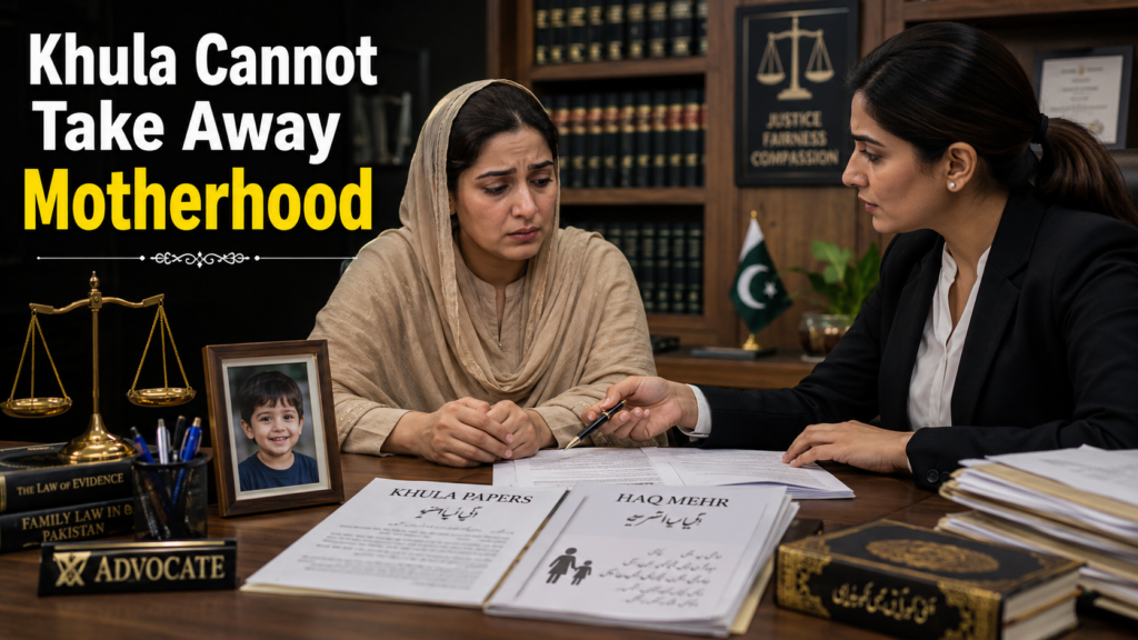 custody of minor in Pakistan after khula agreement