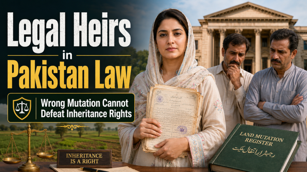 Legal heirs in Pakistan law and sister inheritance rights Supreme Court judgment
