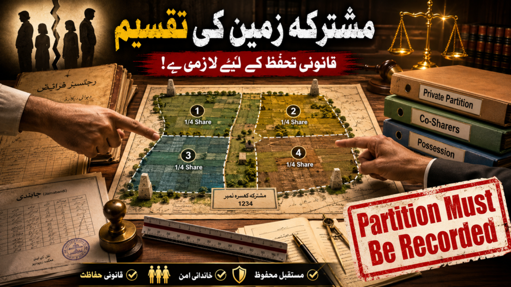 Private Partition Among Co-Sharers in Punjab Private partition of land in Punjab revenue law
