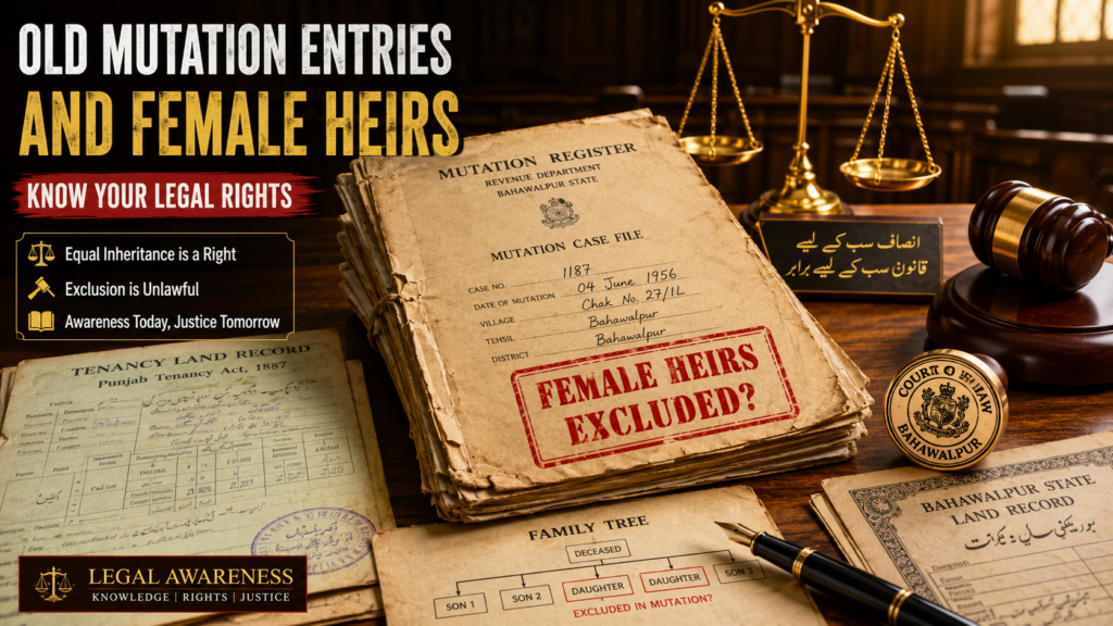 Inheritance mutation excluding female heirs in women inheritance rights case