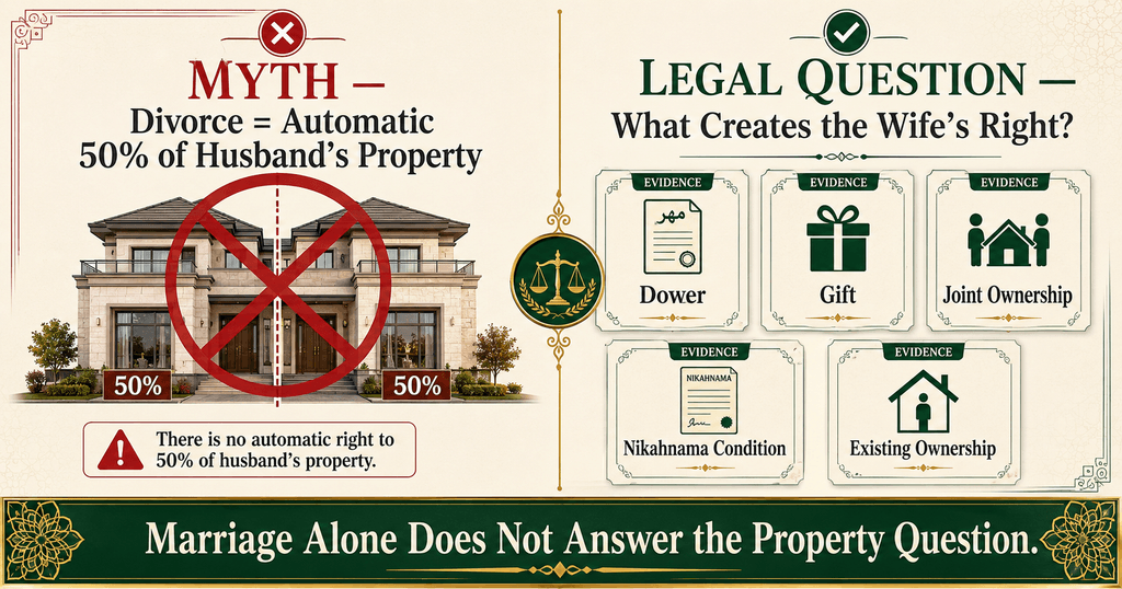 Automatic Half Share vs Documented Wife Property Right Wife property divorce rights do not mean automatic half share after divorce