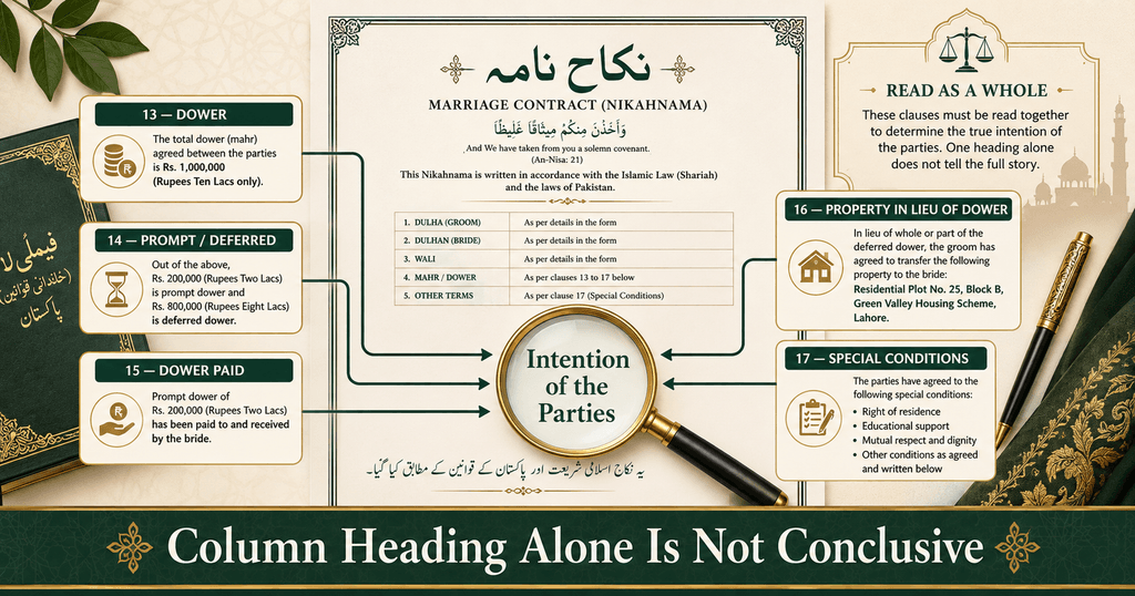 Nikahnama Columns and Wife Property Divorce Rights Nikahnama columns explaining wife property divorce rights and intention of parties
