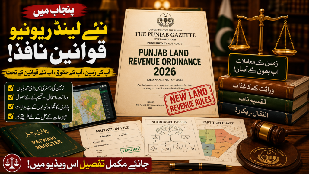 Punjab Land Revenue Ordinance 2026 New Land Law Changes Punjab Land Revenue Ordinance 2026 land law changes in Punjab