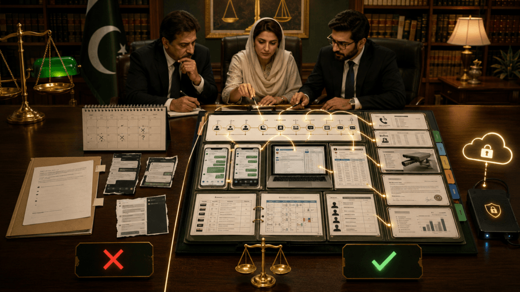Evidence checklist for women harassment complaint in Pakistan