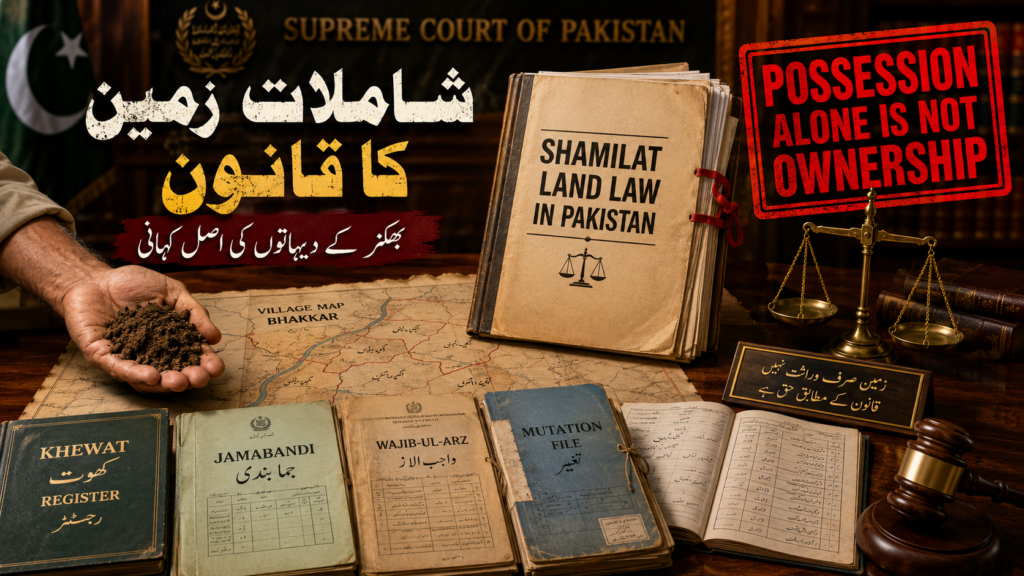 Shamilat land law in Pakistan Supreme Court ruling on possession and ownership