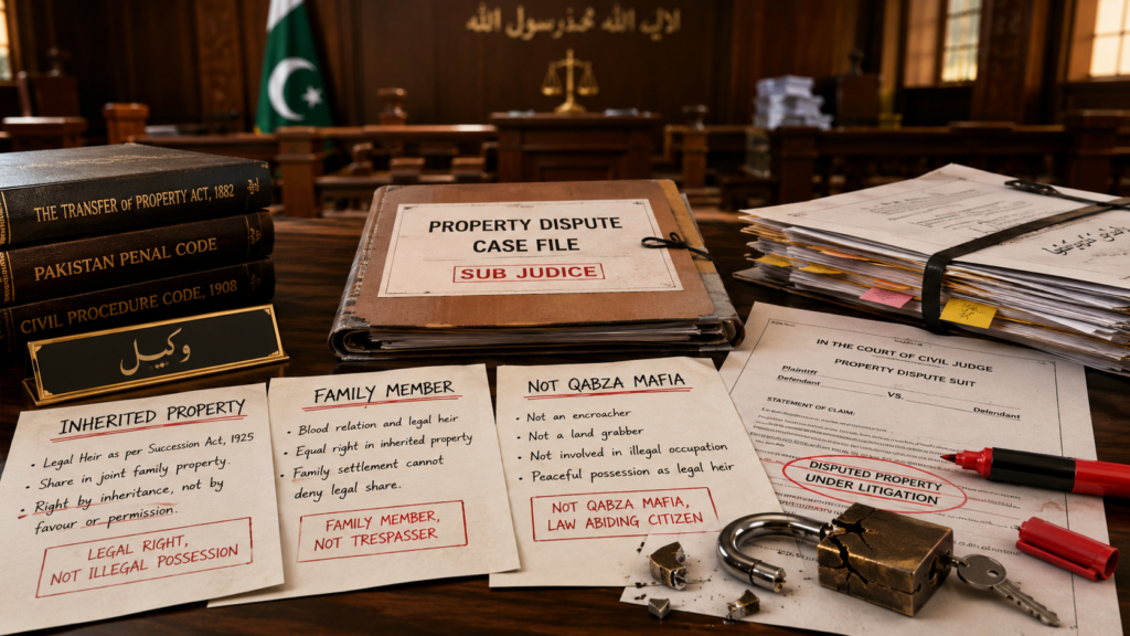 Family member argument under Illegal Dispossession Act 2005