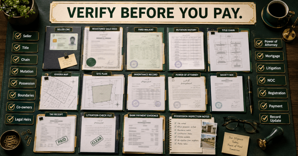 Property Law in Pakistan – Verify These Documents Before Paying Property Law in Pakistan buyer due diligence and property verification checklist