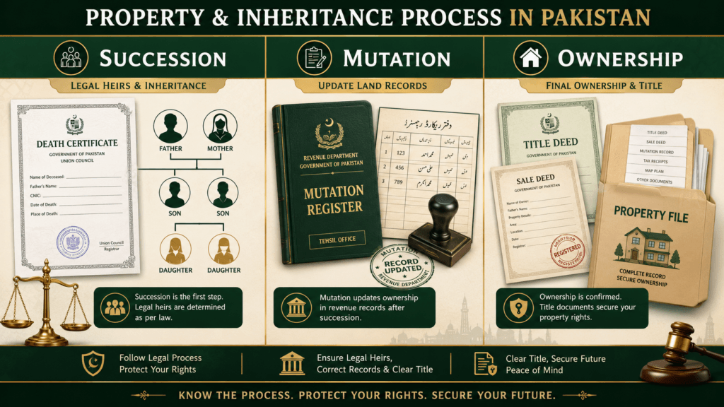 Succession mutation ownership difference in Pakistan inheritance law