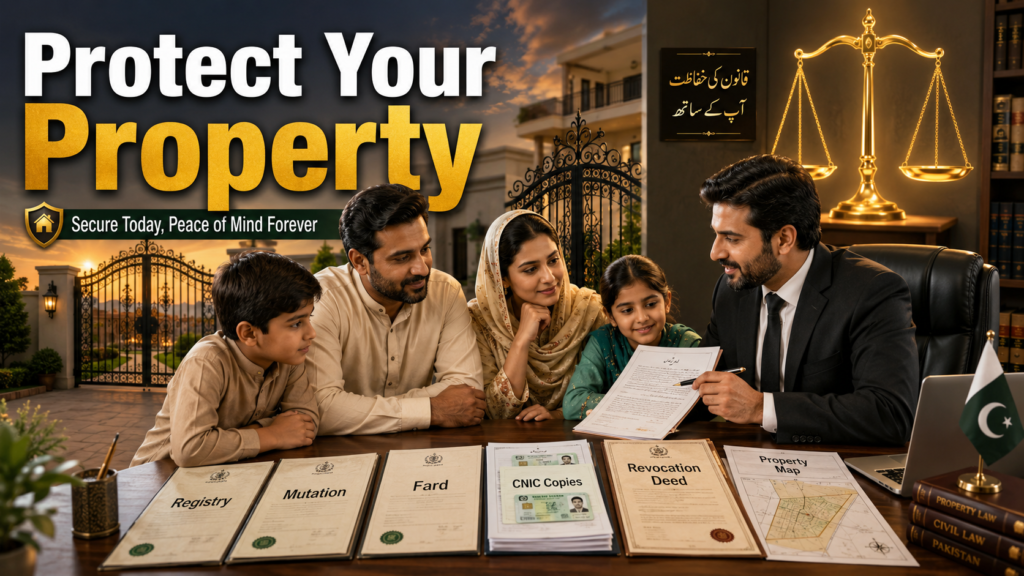 Property law safety checklist for families protecting property documents in Pakistan