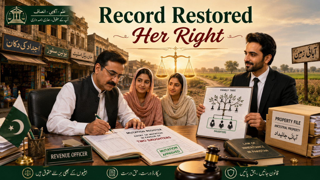 Mutation Protecting Daughters’ Property Share female rights mutation in favour of daughters property share