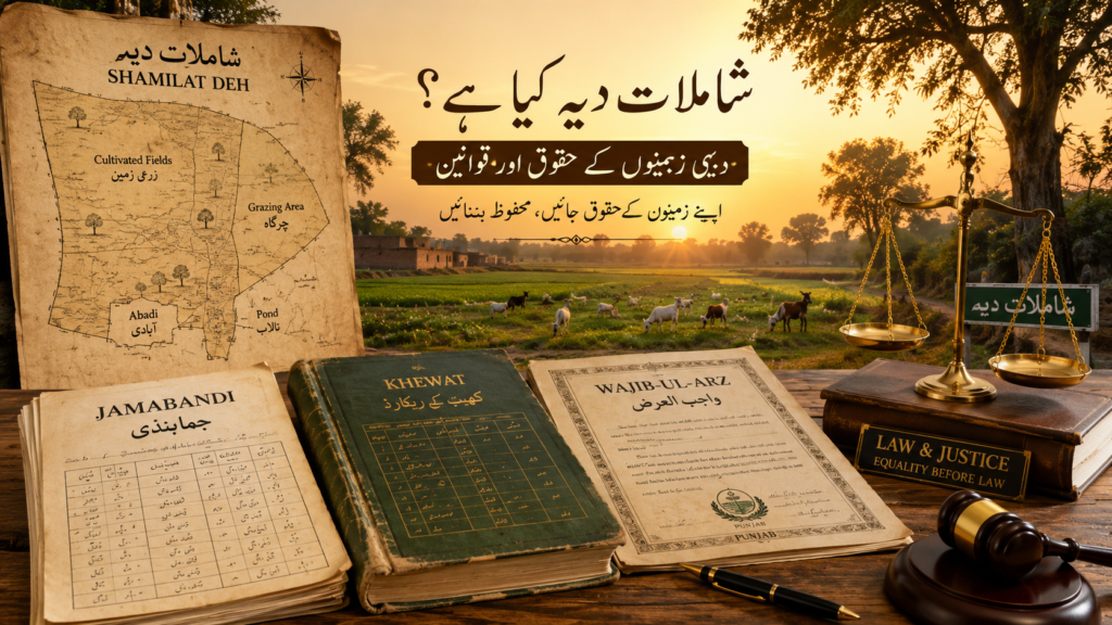 Shamilat land law in Pakistan common village land and revenue record