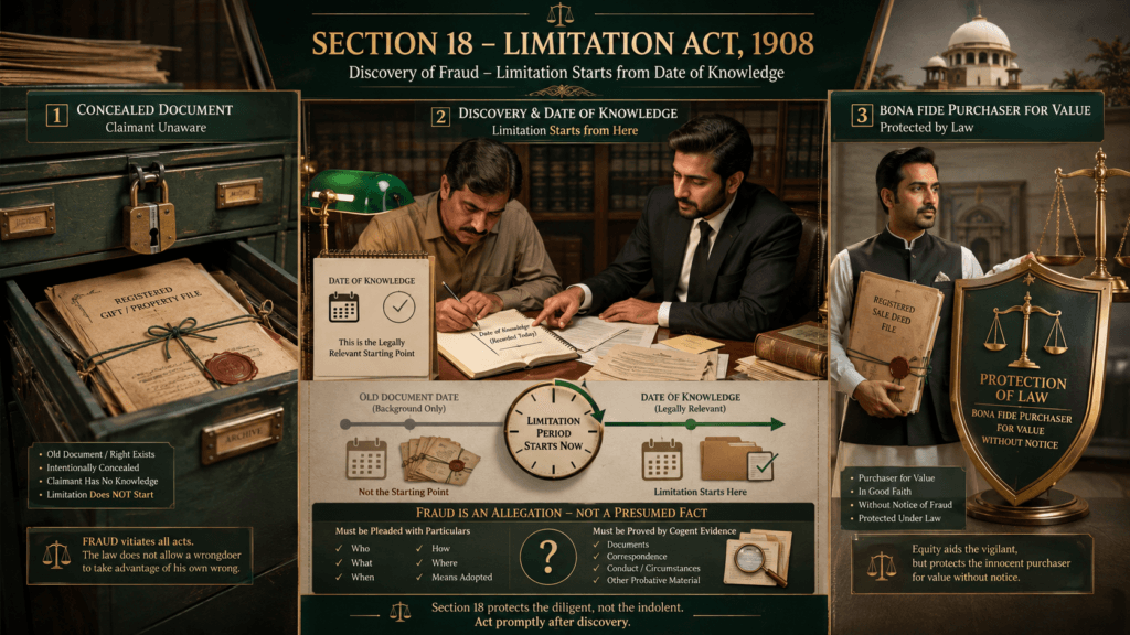 Section 18 Fraud and Limitation in Pakistan Section 18 fraud and limitation period under Limitation Act in Pakistan