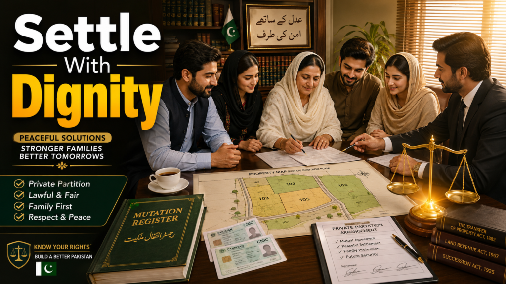 punjab land revenue private partition family settlement