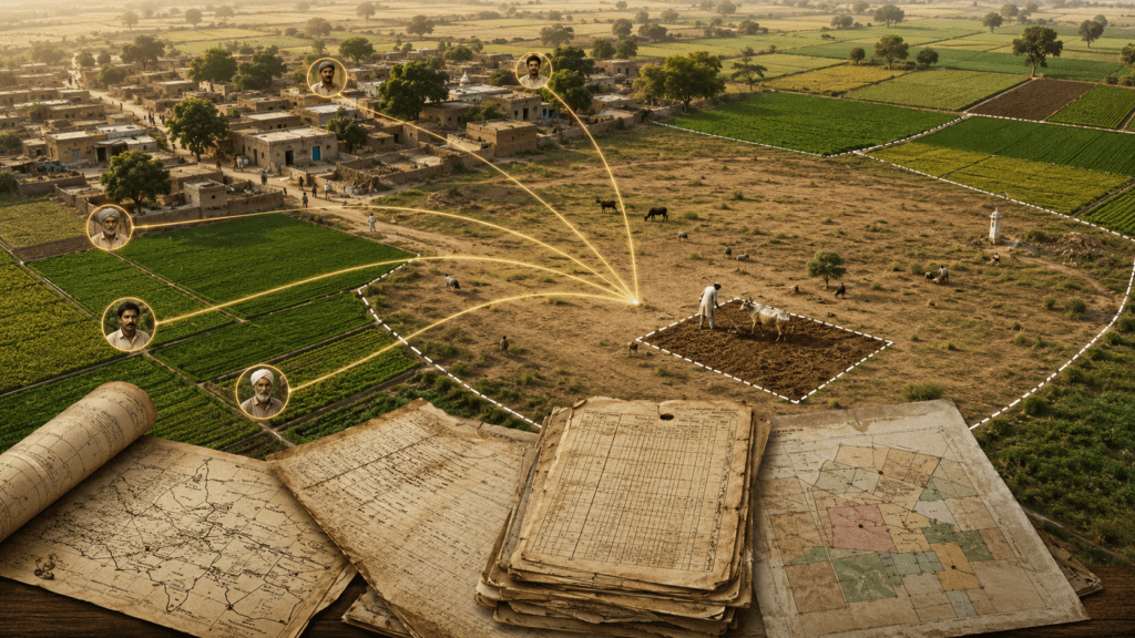 How village common land rights are recorded Common village land and historical revenue rights in Punjab