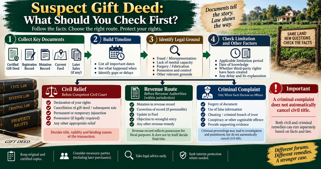 Gift Deed Challenge Evidence and Remedy Map Gift deed challenge documents limitation and legal remedies in Pakistan