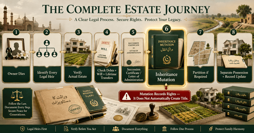 Property Inheritance Process — Death to Final Partition Property Inheritance process from death and legal heirs to succession documents, mutation and partition