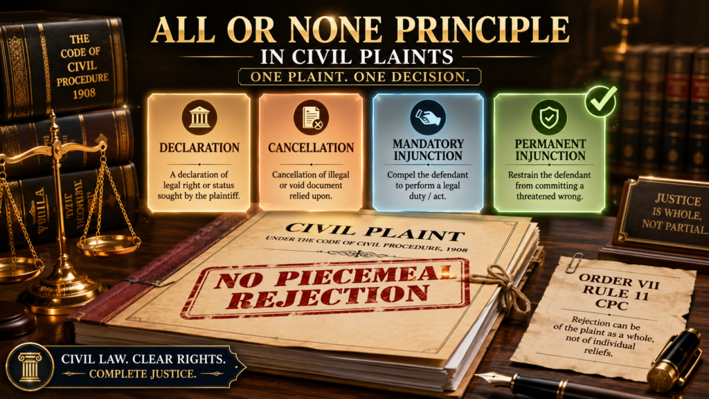 no piecemeal rejection of plaint in Pakistan