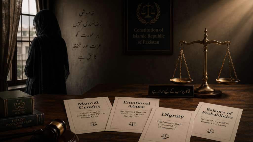 cruelty evidence and khula procedure in Pakistan family cases