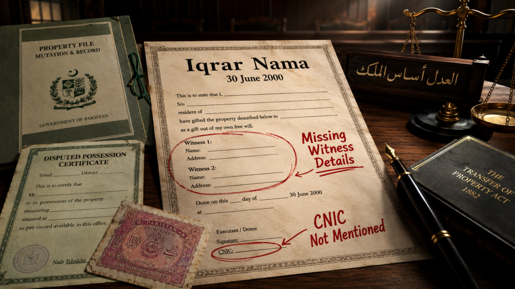 unproved gift deed in Pakistan inheritance case