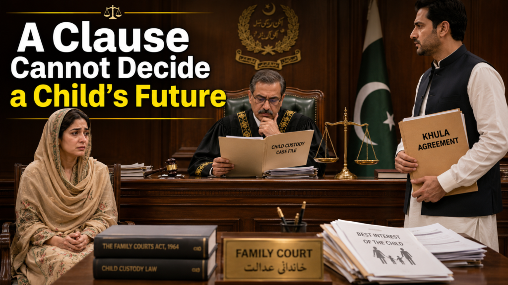 khula agreement and custody of minor in Pakistan